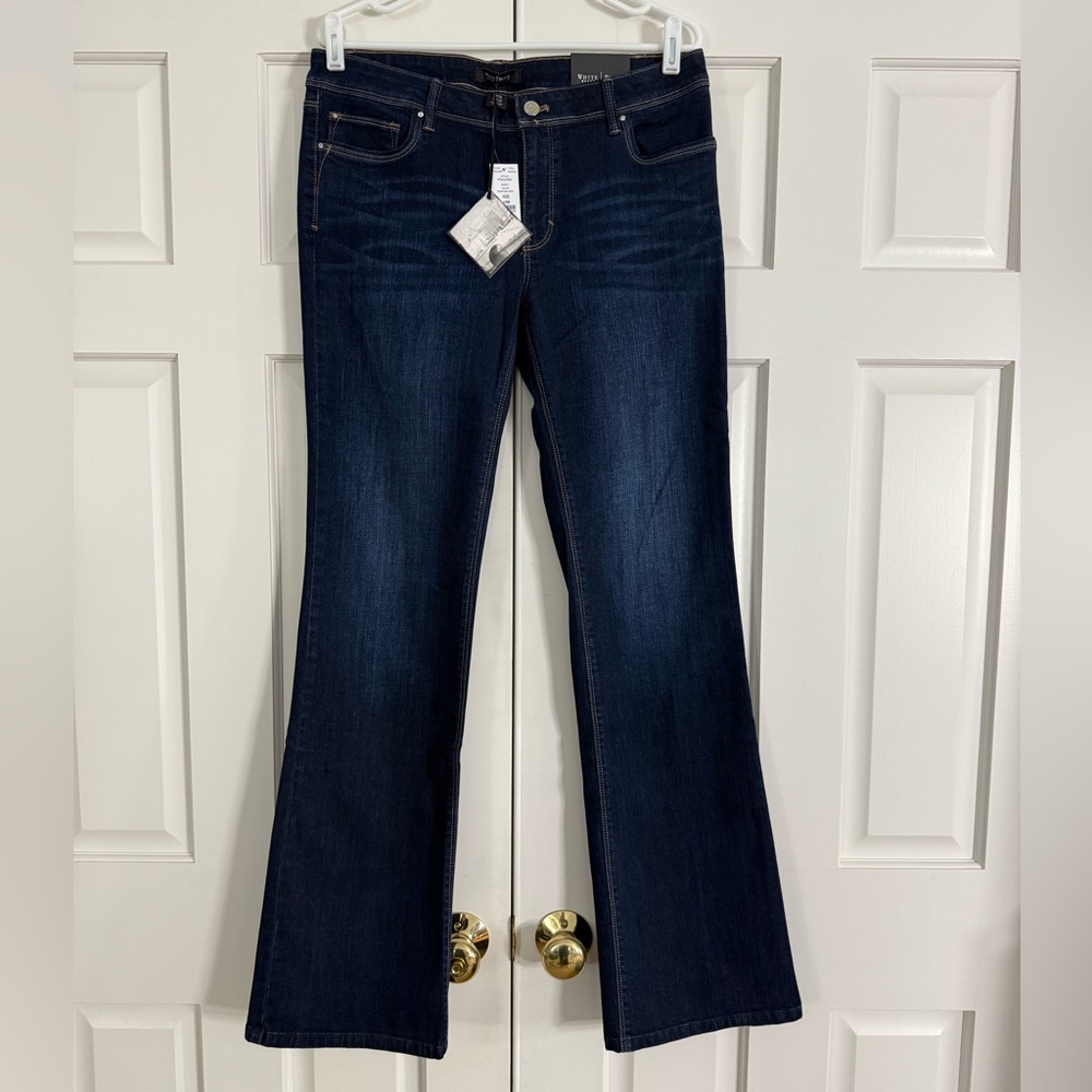 NWT White House Black Market WHBM Saint Honore Boot Cut Rhinestone Jeans Size 10